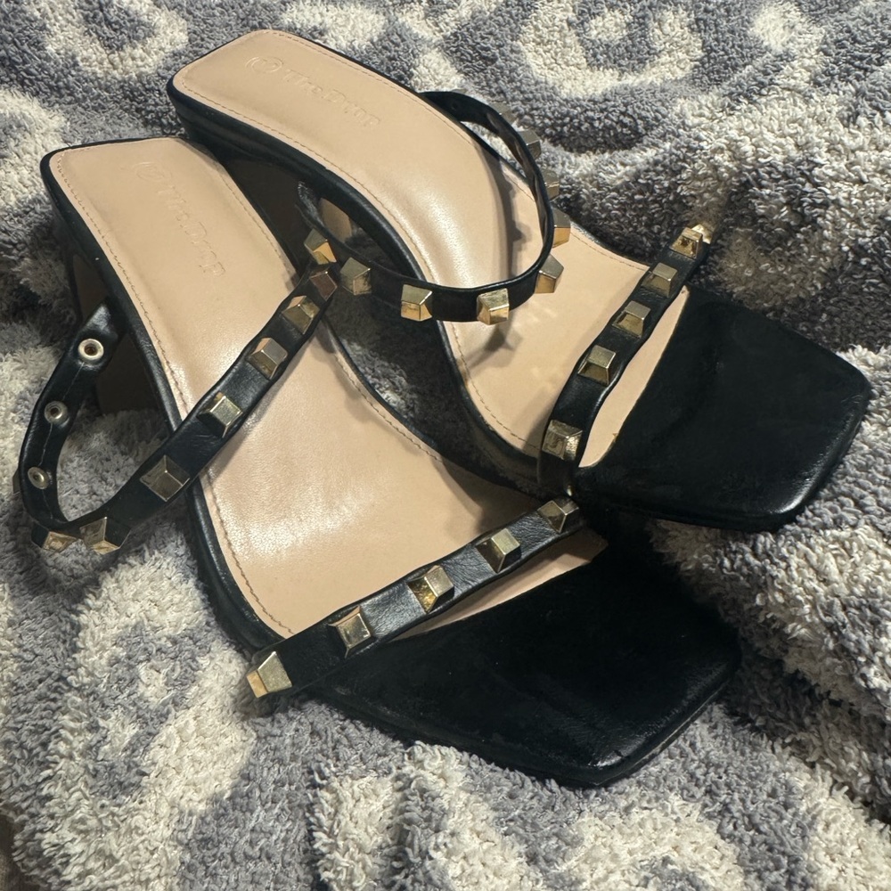 Studded Black Heels